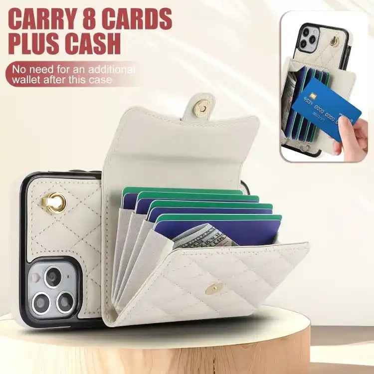 Crossbody Rhombic Horizontal Wallet Leather Phone Case