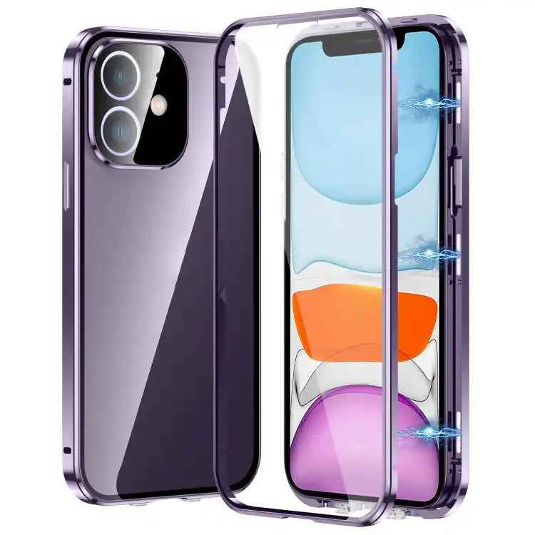 Magnetic Double-buckle HD Tempered Glass Phone Case