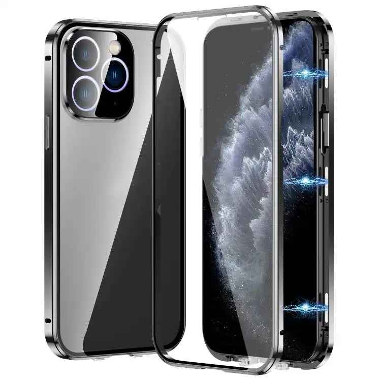Magnetic Double-buckle HD Tempered Glass Phone Case