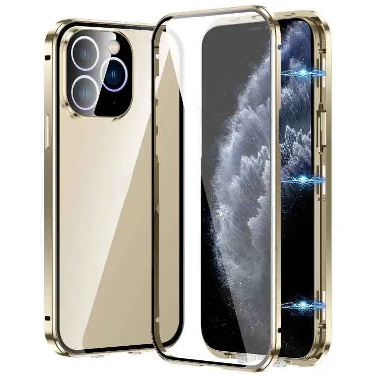 Magnetic Double-buckle HD Tempered Glass Phone Case