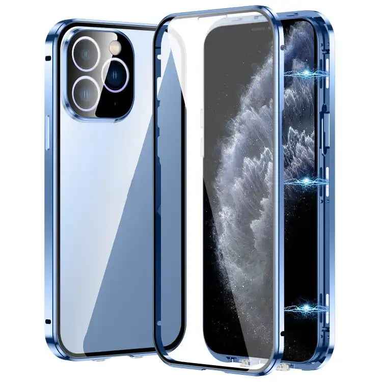 Magnetic Double-buckle HD Tempered Glass Phone Case
