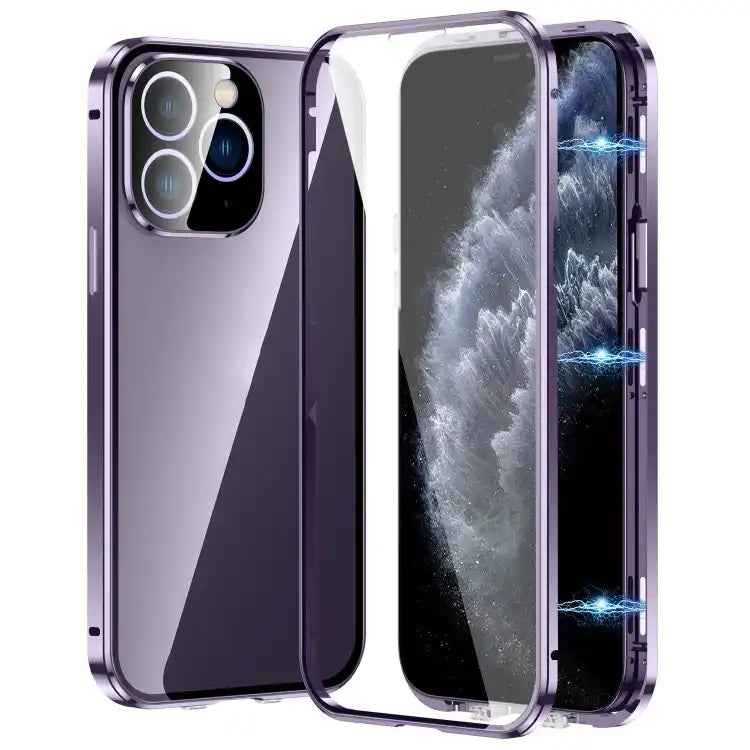 Magnetic Double-buckle HD Tempered Glass Phone Case