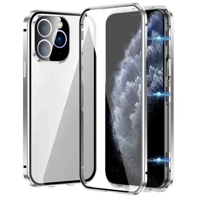Magnetic Double-buckle HD Tempered Glass Phone Case