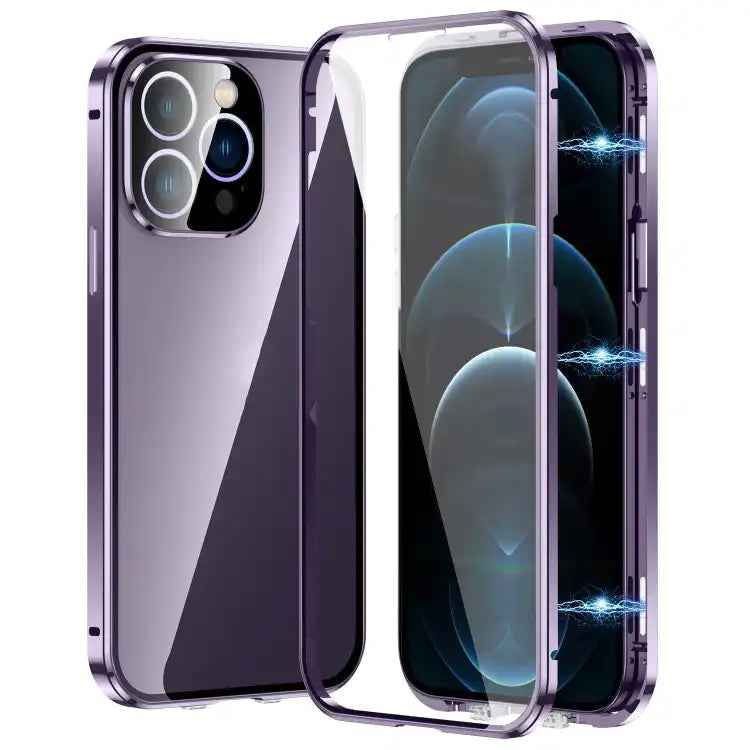 Magnetic Double-buckle HD Tempered Glass Phone Case