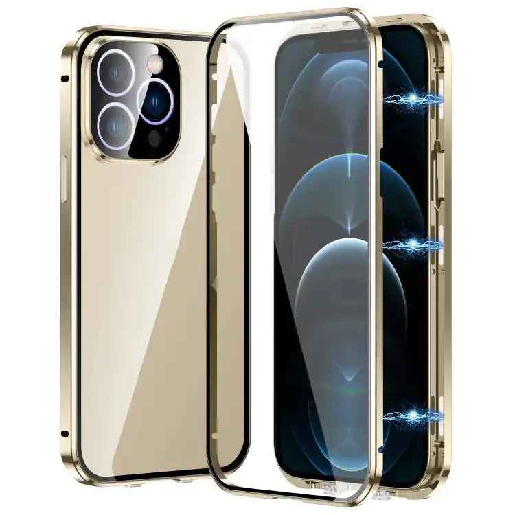 Magnetic Double-buckle HD Tempered Glass Phone Case