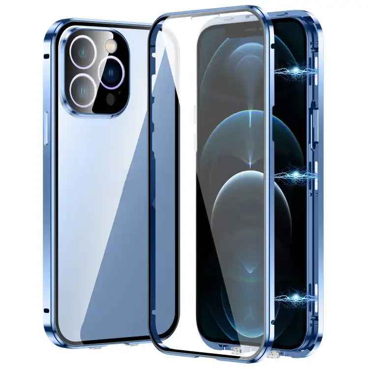 Magnetic Double-buckle HD Tempered Glass Phone Case