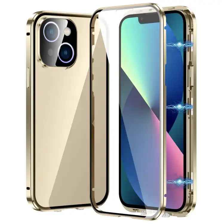 Magnetic Double-buckle HD Tempered Glass Phone Case