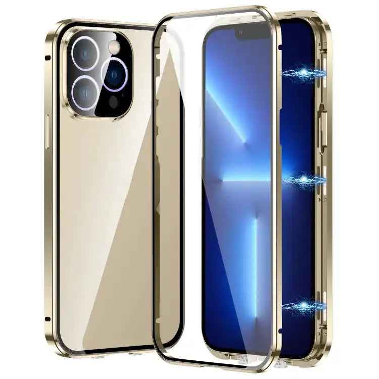 Magnetic Double-buckle HD Tempered Glass Phone Case