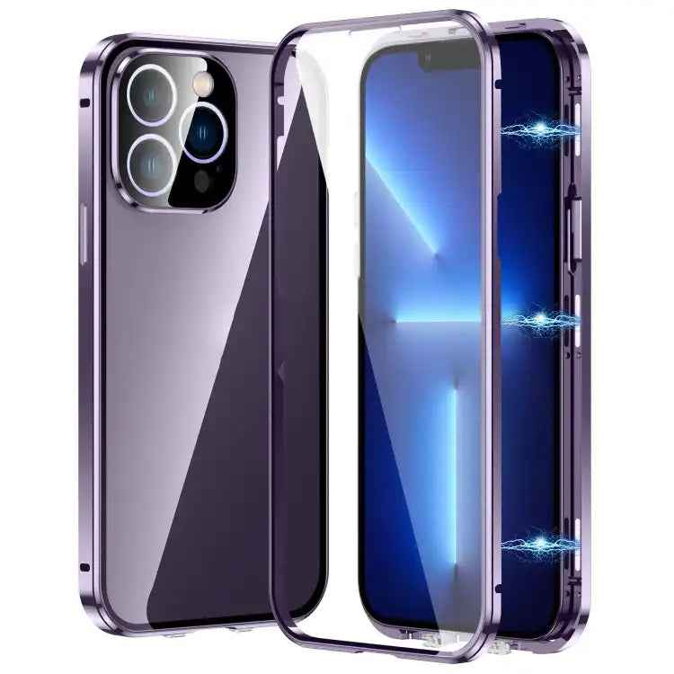 Magnetic Double-buckle HD Tempered Glass Phone Case