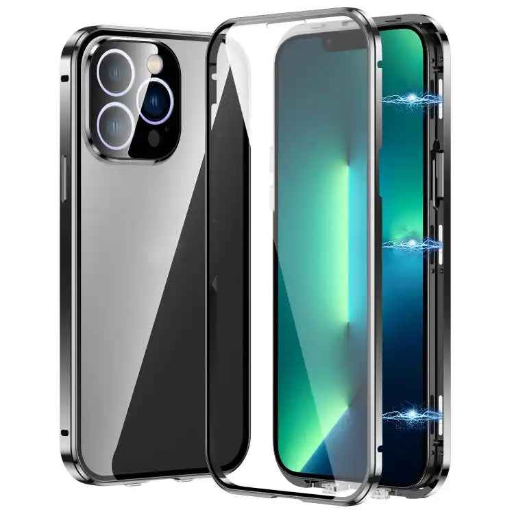 Magnetic Double-buckle HD Tempered Glass Phone Case