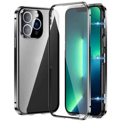 Magnetic Double-buckle HD Tempered Glass Phone Case