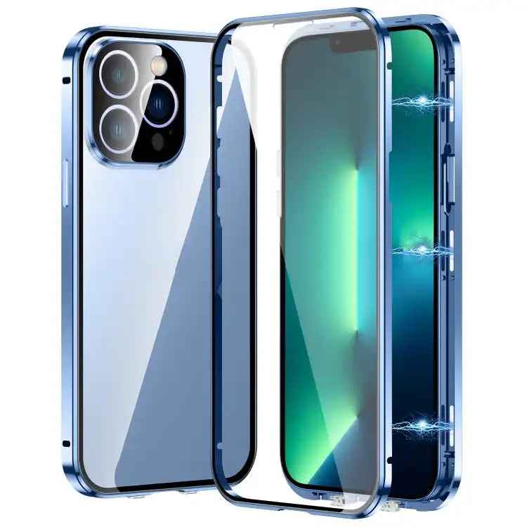 Magnetic Double-buckle HD Tempered Glass Phone Case