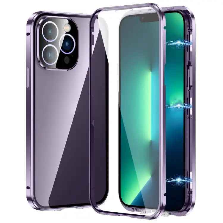 Magnetic Double-buckle HD Tempered Glass Phone Case