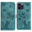 Butterfly Cat Embossing Flip Leather Phone Case