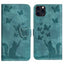 Butterfly Cat Embossing Flip Leather Phone Case