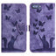 Butterfly Cat Embossing Flip Leather Phone Case