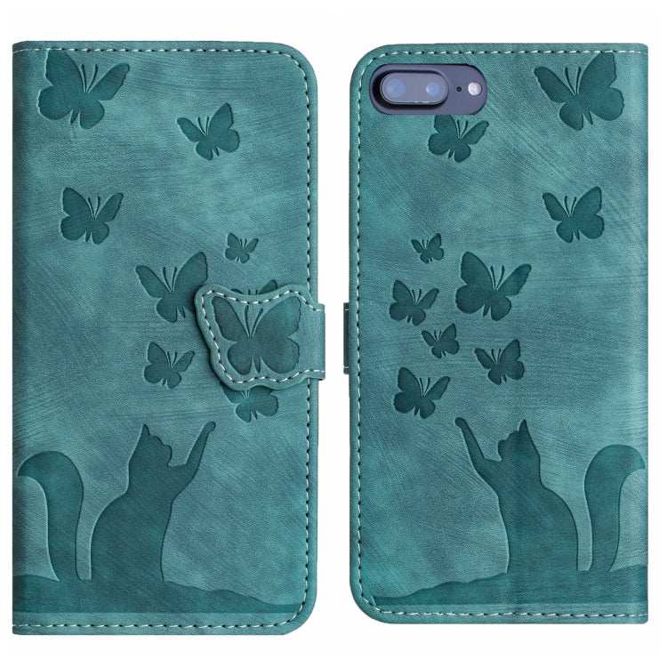 Butterfly Cat Embossing Flip Leather Phone Case