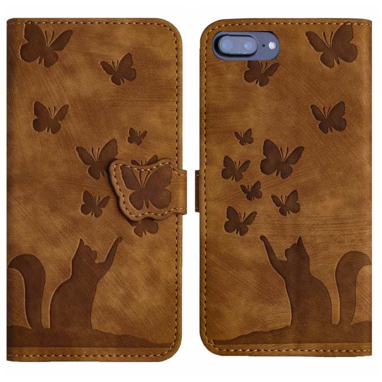 Butterfly Cat Embossing Flip Leather Phone Case