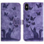 Butterfly Cat Embossing Flip Leather Phone Case