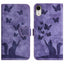 Butterfly Cat Embossing Flip Leather Phone Case