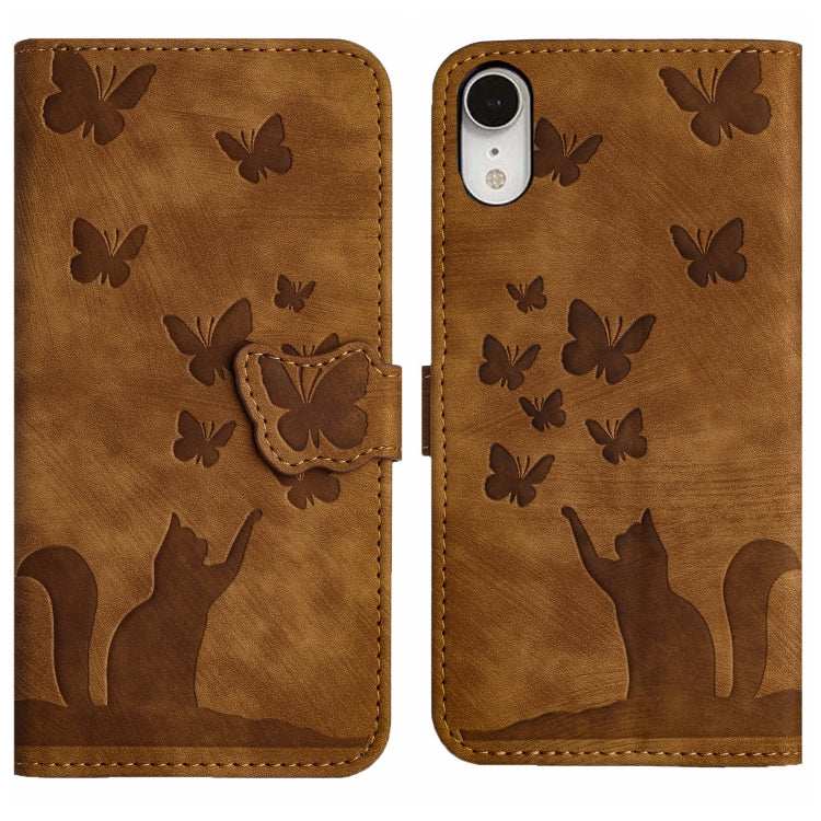 Butterfly Cat Embossing Flip Leather Phone Case