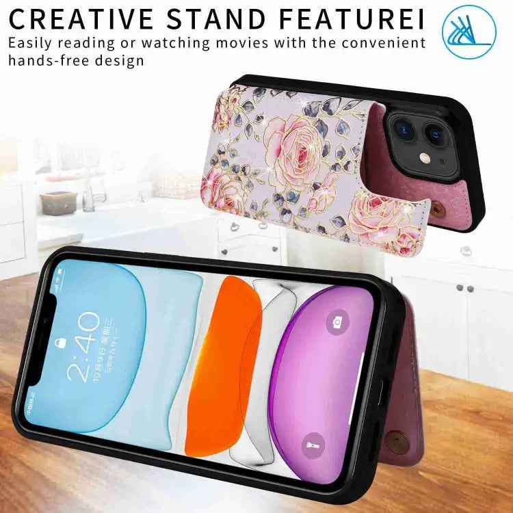 Printed Double Buckle RFID Anti-theft Phone Case