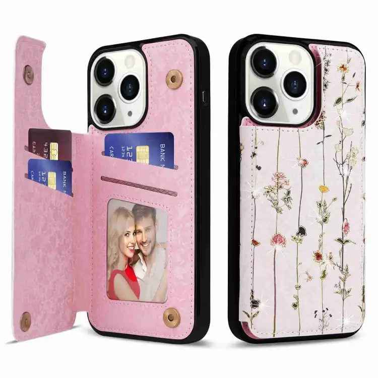 Printed Double Buckle RFID Anti-theft Phone Case