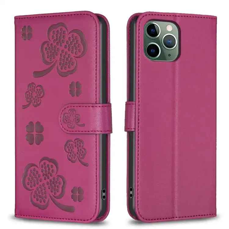 Four-leaf Embossed Leather Phone Case