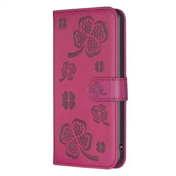 Four-leaf Embossed Leather Phone Case