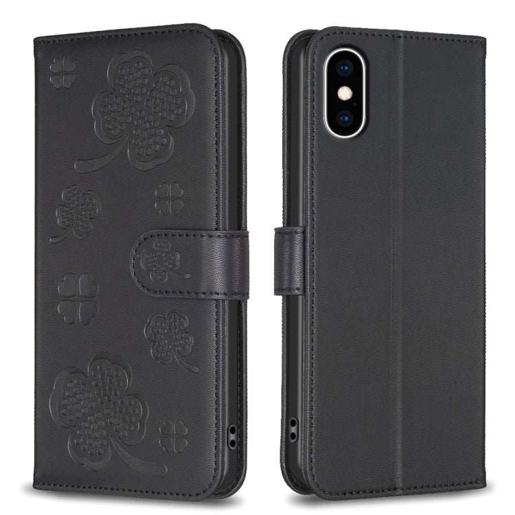 Four-leaf Embossed Leather Phone Case