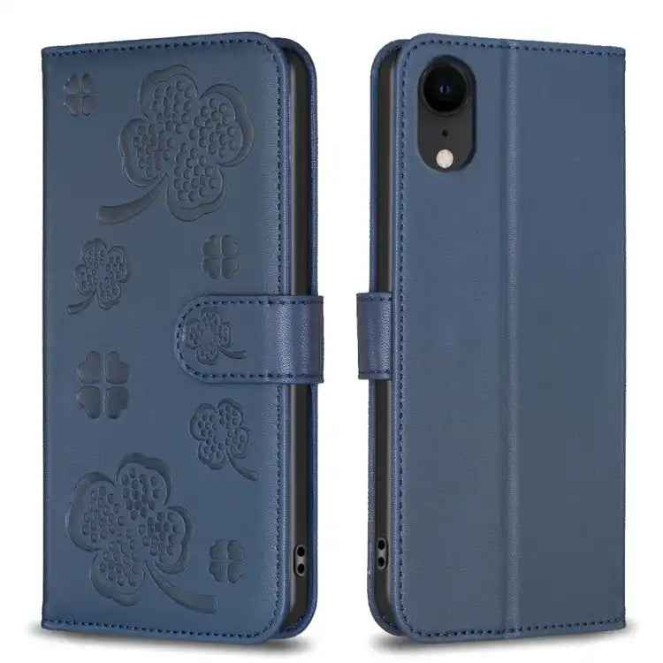 Four-leaf Embossed Leather Phone Case