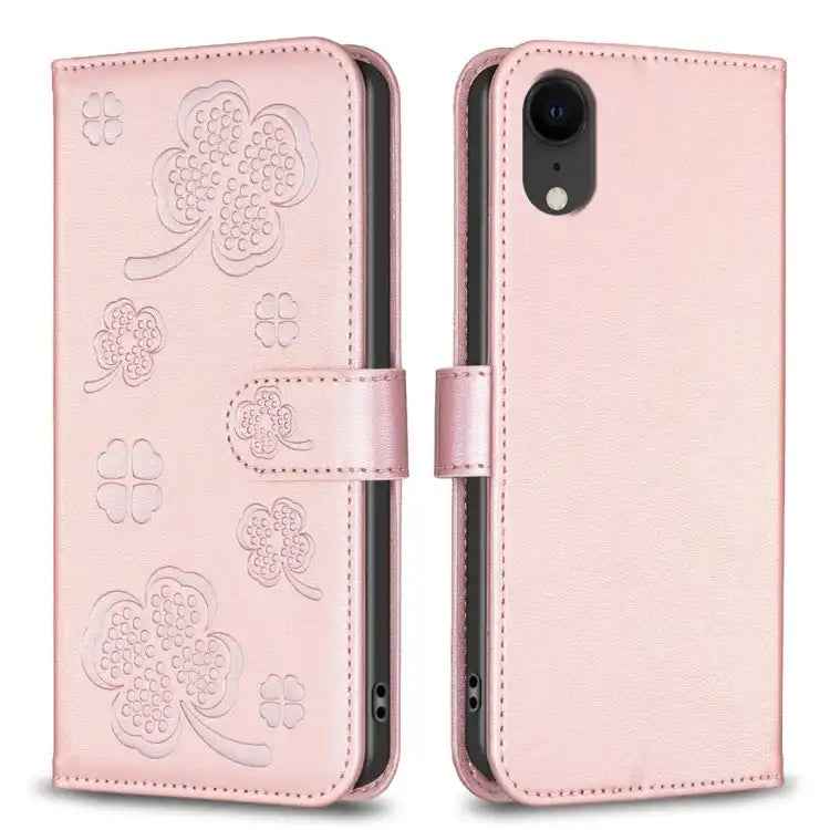 Four-leaf Embossed Leather Phone Case