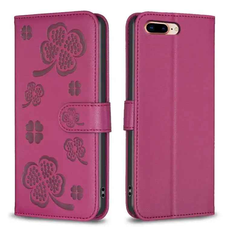 Four-leaf Embossed Leather Phone Case