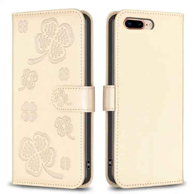 Four-leaf Embossed Leather Phone Case
