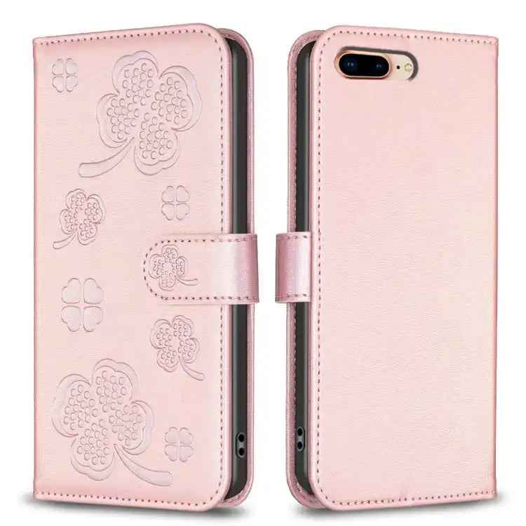 Four-leaf Embossed Leather Phone Case