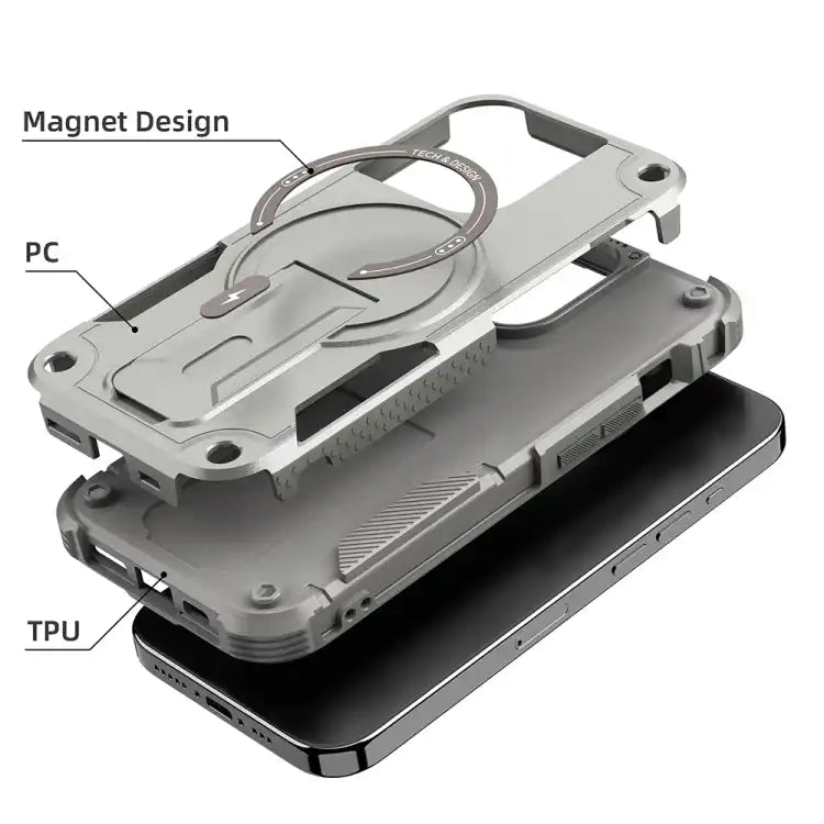 Armor Magsafe Holder PC Hybrid TPU Phone Case