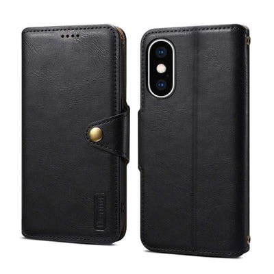 Denior Cowhide Texture Wallet Style Leather Phone Case