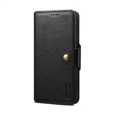 Denior Cowhide Texture Wallet Style Leather Phone Case