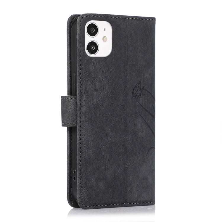 Orchid Butterfly Embossed Leather Phone Case