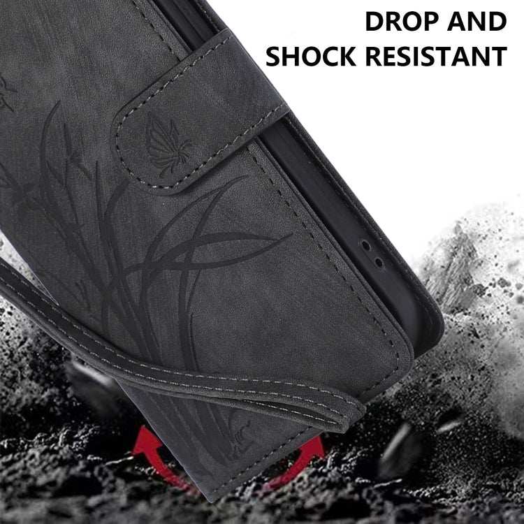 Orchid Butterfly Embossed Leather Phone Case