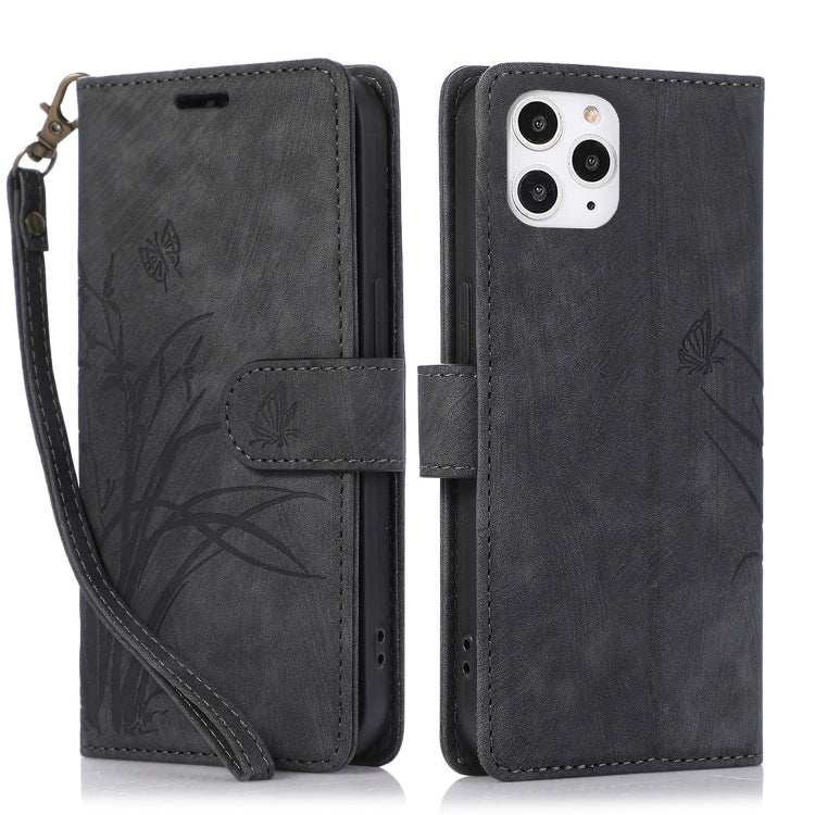 Orchid Butterfly Embossed Leather Phone Case