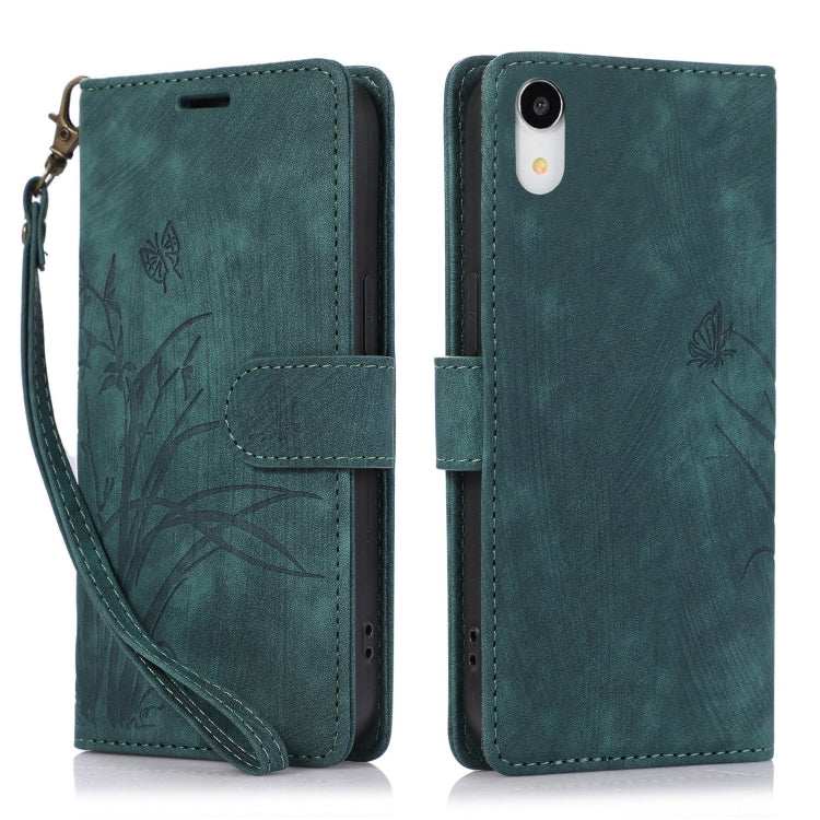Orchid Butterfly Embossed Leather Phone Case
