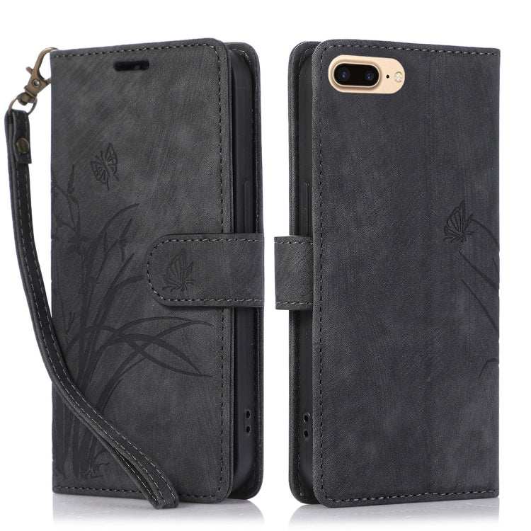 Orchid Butterfly Embossed Leather Phone Case