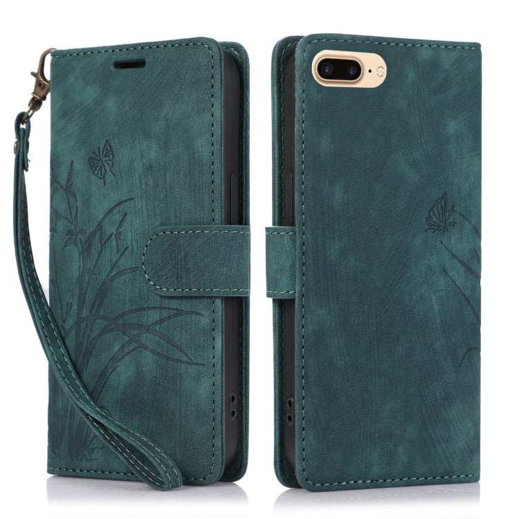Orchid Butterfly Embossed Leather Phone Case