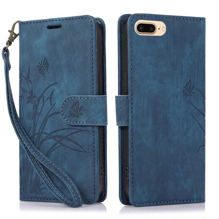 Orchid Butterfly Embossed Leather Phone Case