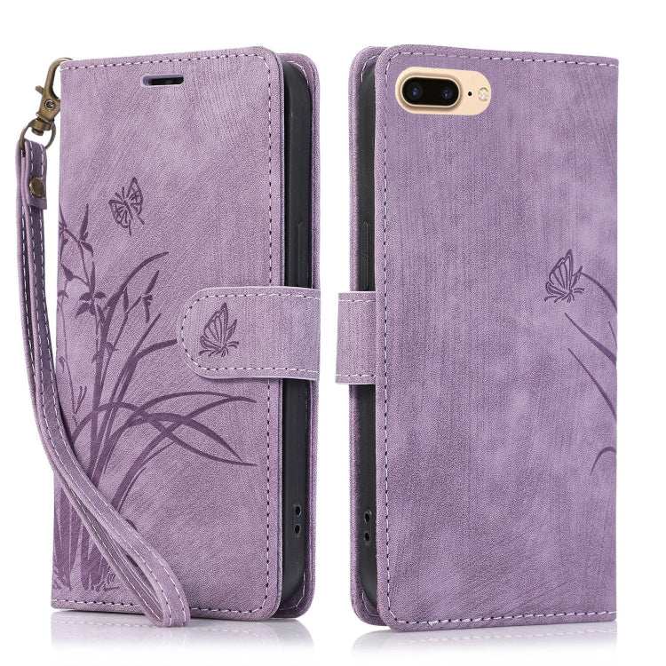 Orchid Butterfly Embossed Leather Phone Case