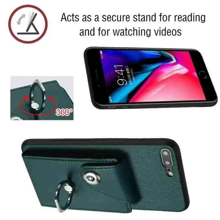 Organ Card Bag Ring Holder Phone Case with Long Lanyard