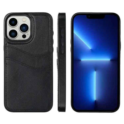 Litchi Leather Skin Card Slots Phone Case