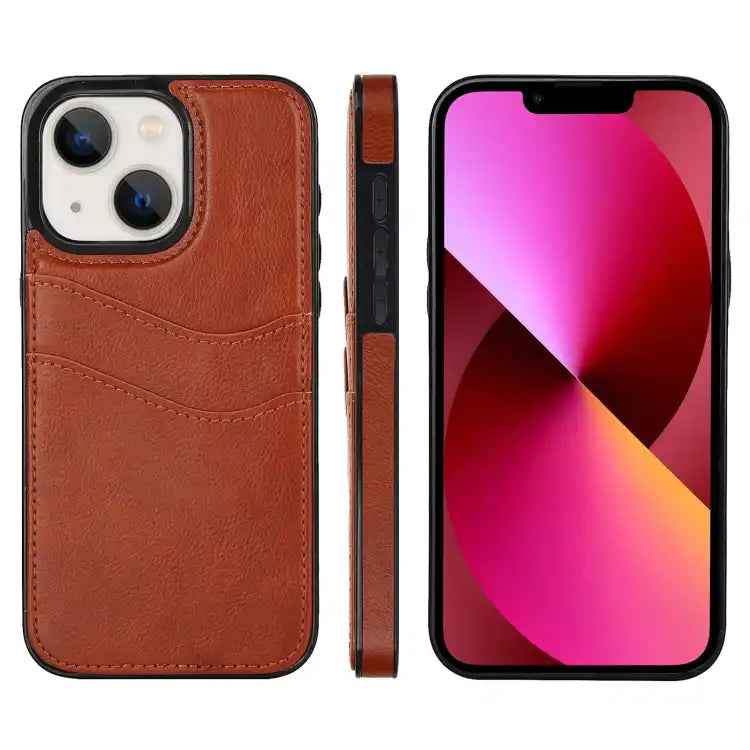 Litchi Leather Skin Card Slots Phone Case