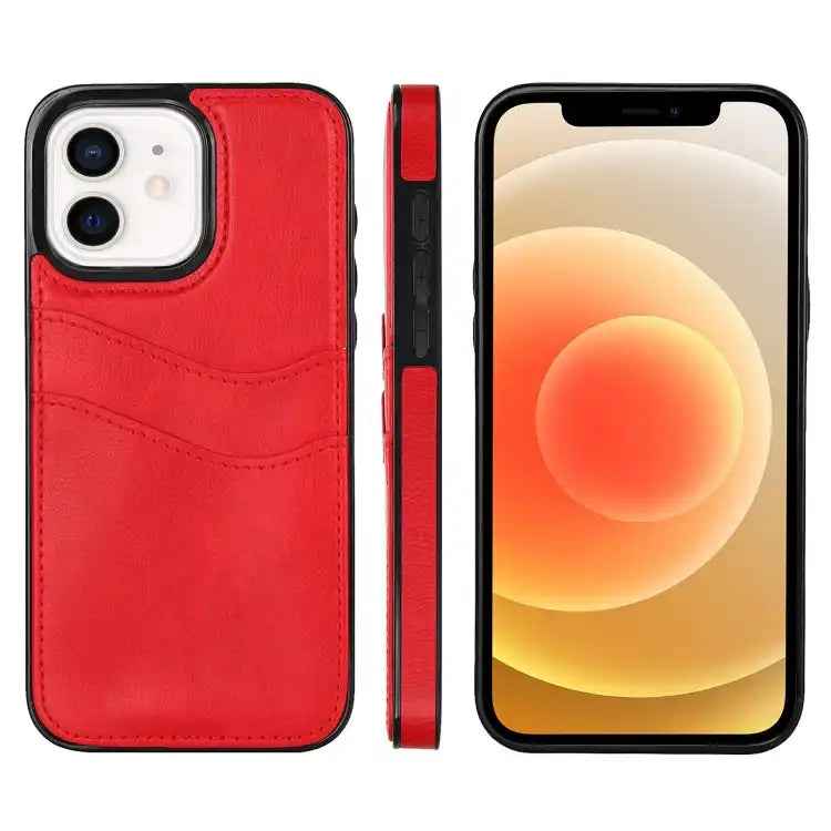 Litchi Leather Skin Card Slots Phone Case